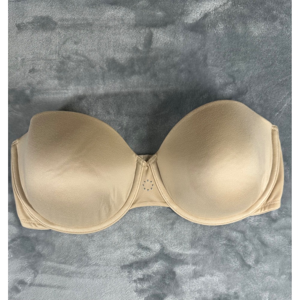 Soma Bra Womens 38D‎ Tan Strapless Underwire Multi-Way Rhinestone 08457
